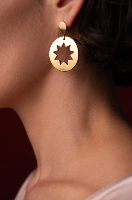 Radiance Earrings - Abhá Jewelry - Bahai Jewelry - Baha'i Jewelry - Nine-pointed star - Abha Jewelry